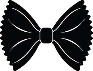 Farfalle Silhouette Vector - Simple Black Pasta Illustration