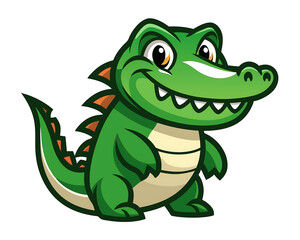 Naklejka premium A Design of cute Crocodile mascot logo icon design