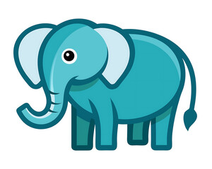 Obraz premium A Design of Elephant simple mascot icon design isolated on white background