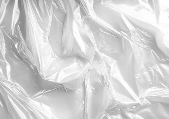 Wrinkled transparent plastic wrap texture