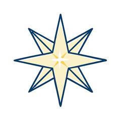Obraz premium North Star Icon with Geometric Design and Soft Colors 