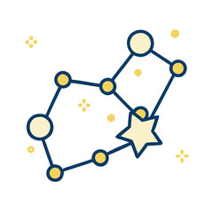 Orion Constellation Icon with Stars and Connecting Lines  