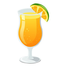 glass of orange juice with lemon