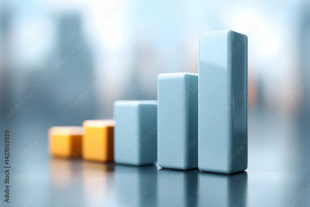 Aufkleber a sleek graphic representation of rising bar charts, showcasing growth and progress in a business co