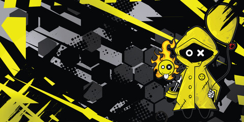 Abstract background with cartoon object