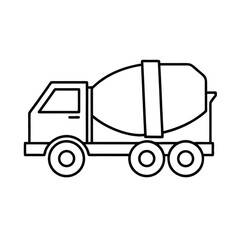 concrete mixer truck icon  with white background