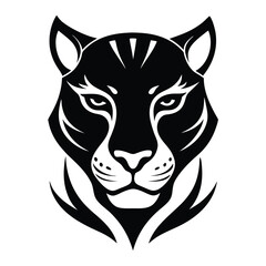 Wild Jaguar Head Silhouette Sleek Minimalist Vector Design