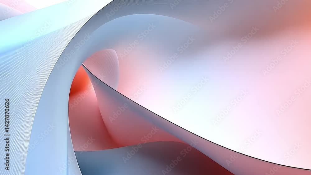 Poster smooth abstract design of flowing curves in pastel colors tranquil elegance of light and shadow, evo