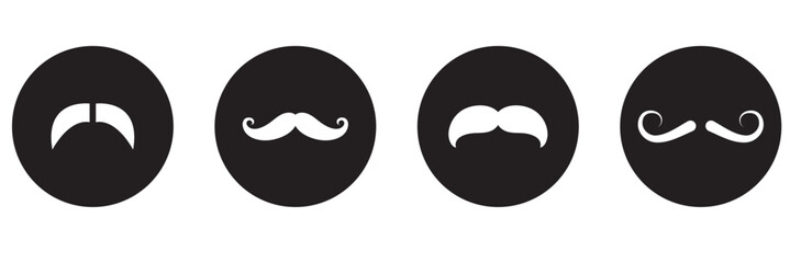 mustache silhouette vector set, moustache icon collection  . set of mustaches. set of mustache vector . 