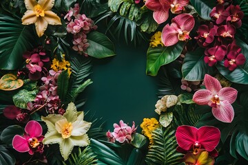 Rainforest Inspired Design with Vibrant Orchids and Bromeliads