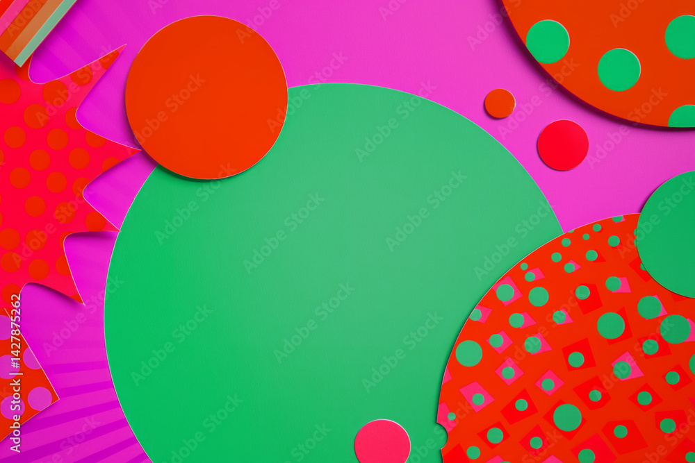 Poster colorful pop art abstract background. vintage style texture with collage paper effect. generative ai