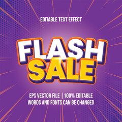 Flash Sale discount text, Editable text effect