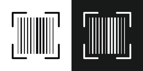 Barcode icon. Barcode vector icon. Simple fake bar code. Bar code for web design. Barcode product distribution icon. Vector illustration isolated on white background. Business concept barcode in eps10