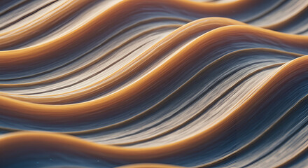 Abstract background showcasing soft, flowing curves of smooth waves in gradient shades of warm colors transitioning from beige to purple