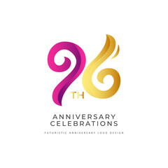 96 years anniversary celebrations logo concept