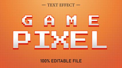Retro game pixels editable text effect.