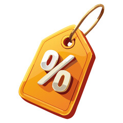 Tag label with percentage discount coupon online shopping icon 3d illustration background