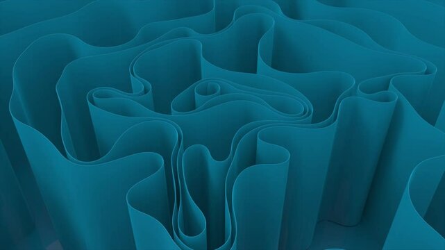 3D motion rendering of a fine-line spline wave abstract background in 4k resolution.