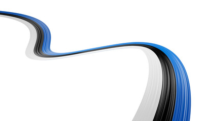 Estonia Flag Ribbon independence day banner 3d illustration. Estonian memorial holiday 24th of February