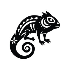 chameleon on white background