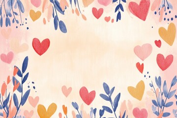 Valentine's day romantic greeting designs featuring heart motifs and customizable messages in a gentle color scheme, ideal for print cards and personalized projects