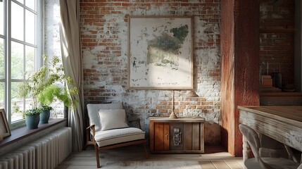 Cozy rustic brick wall with a subtle vintage charm