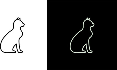 Cat logo line icons. Wild reindeer outdoor brand label. Elk antlers sign. Wildlife stag symbol. Vector illustration.	