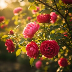 Obraz premium A rose in full bloom on a sunny spring day