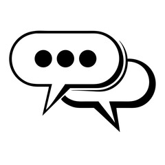 Messaging Chat Bubble Outline Icon for Customer Interaction Vector Illustration