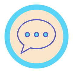 Minimalist Chat Bubble Outline Icon for Messaging or Online Conversation Vector Illustration