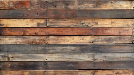 Naklejka premium Cozy wooden slat wall with a softly aged finish