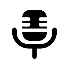 Microphone Icon Vector Illustration for Podcasts, Music, Voice Recording, Sound Equipment, and Audio Technology