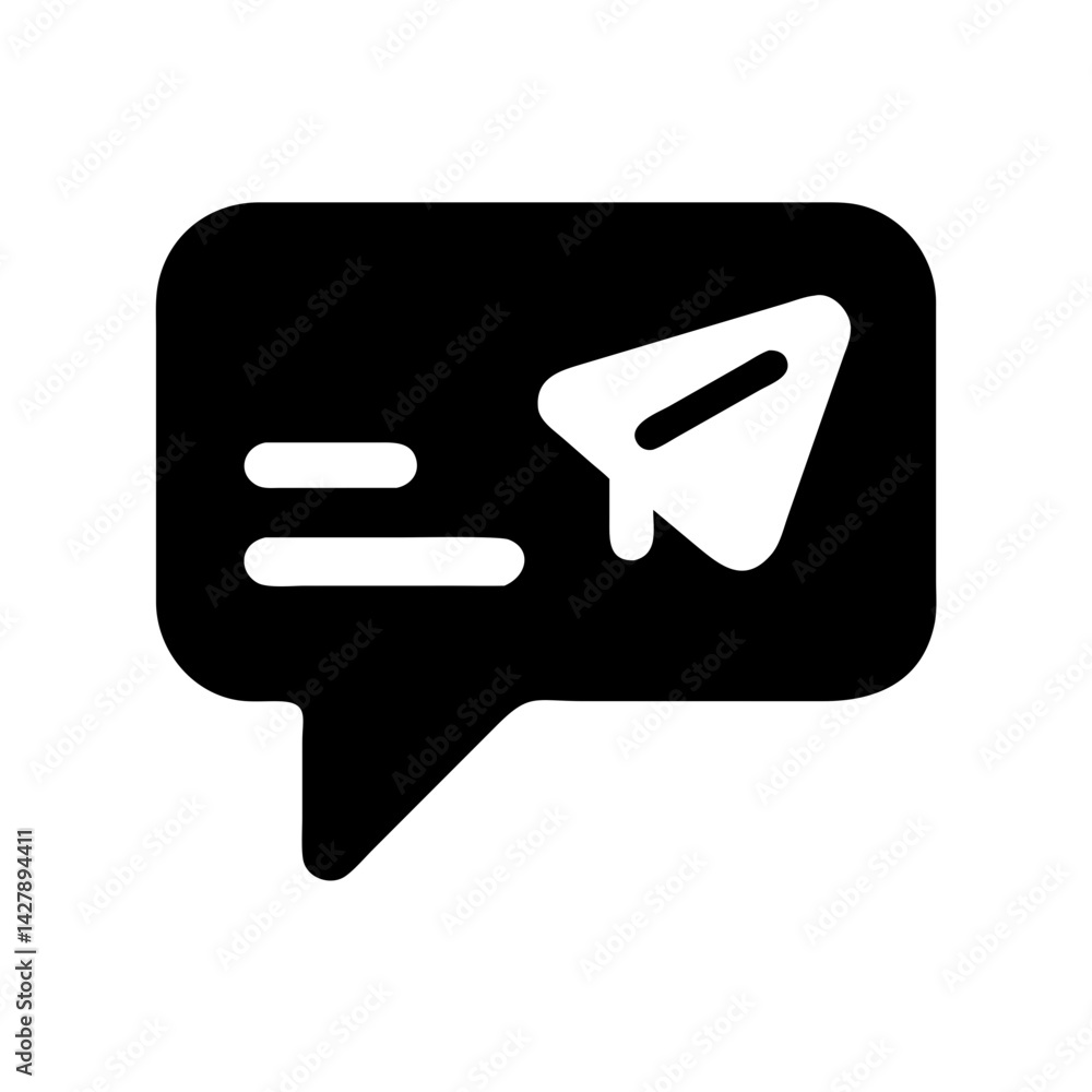 Poster send message icon for instant communication and text message services vector illustration