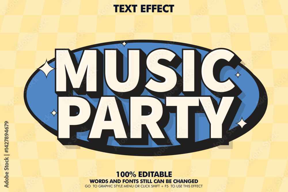 Poster modern retro style editable text effect