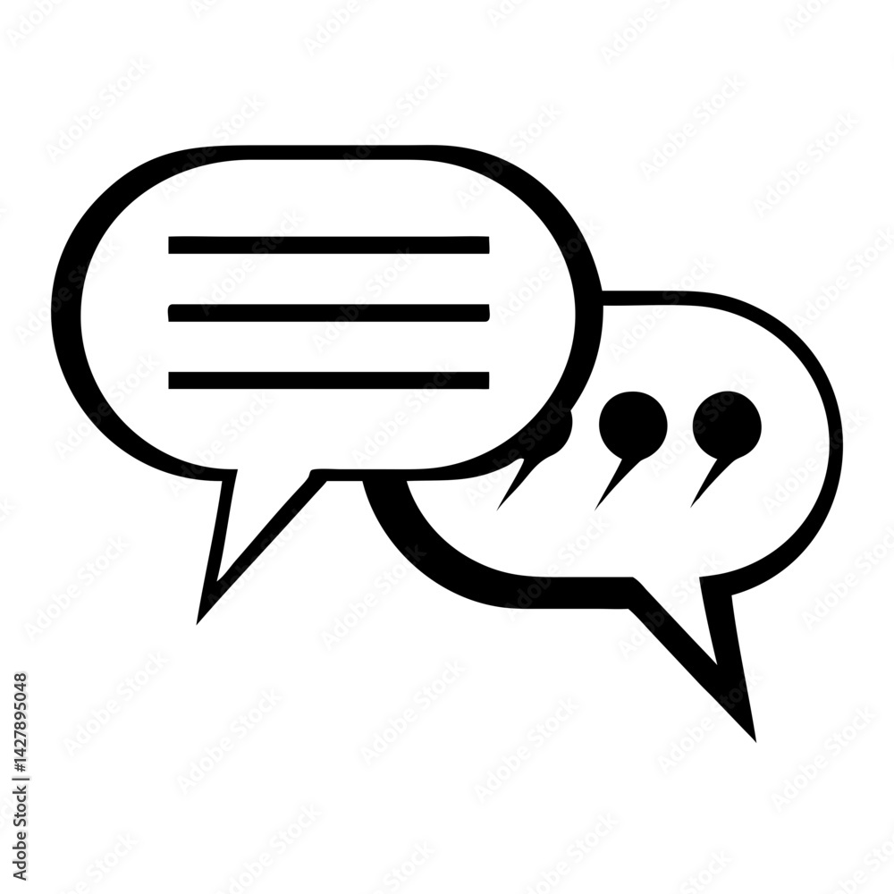 Poster speech bubble icon for text communication in online platforms vector illustration