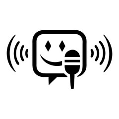 Voice Message Icon for Audio Messages and Real-Time Communication Vector Illustration