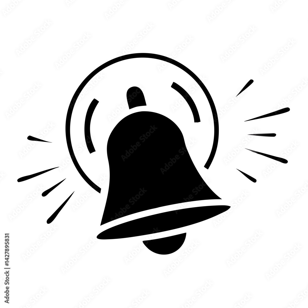 Poster simple alarm notification bell vector for mobile ui vector illustration