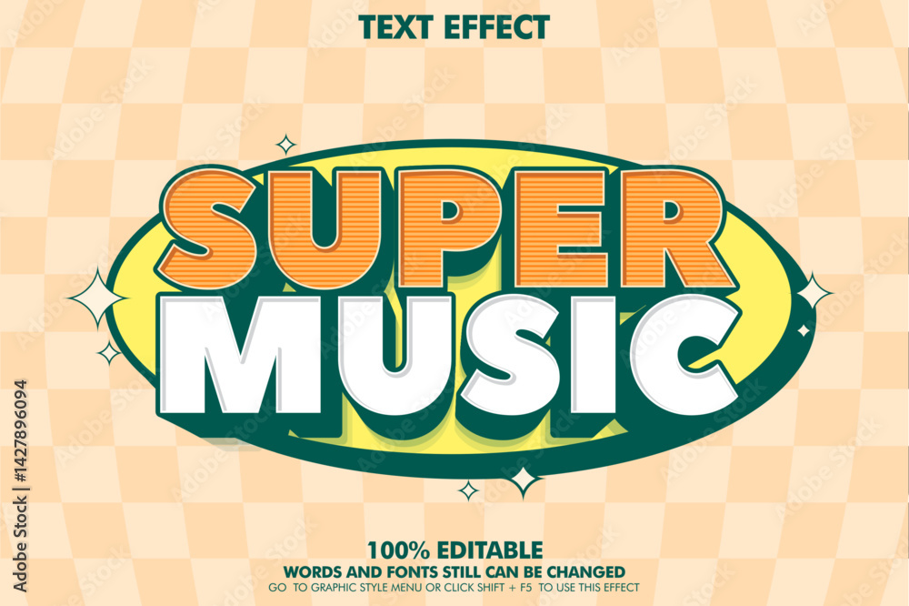 Poster modern retro style editable text effect