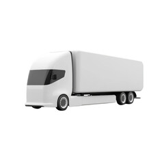 Modern white cargo truck isolated on a clean background, ready for transport