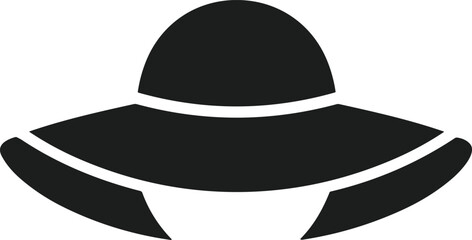 Wide Brim Sun Hat Silhouette Vector – Minimalist Summer Headwear Design