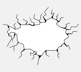 Abstract Cracked Wall or Surface Texture with Transparent Center Design Element