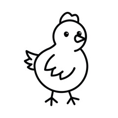 Baby chick tribal style black line art vector on w for web and graphic design