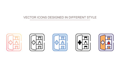 Medical Cabinet icon design with white background stock illustration