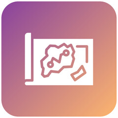 Obraz premium Pirate Map Icon Style