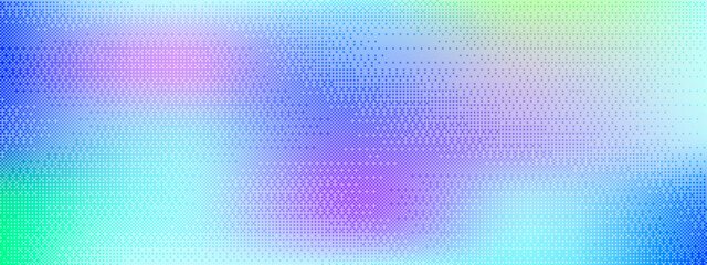 Soft blue, cyan, and purple pixel pattern background with abstract texture. Bitmap art design resembling a game screen, featuring a smooth gradient effect and digital atmosphere. © YEVHENIIA