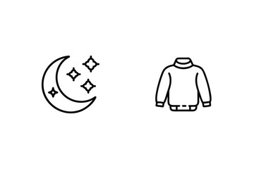 Cozy Night Sleepwear Collection Vector Icon Representing A Comfortable Sweater With Moon And Stars