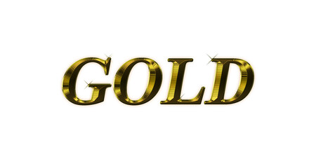 3D Gold Text Effect Design White Background