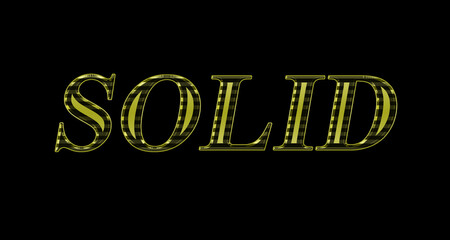 Abstract Solid Text Effect Design Black Background