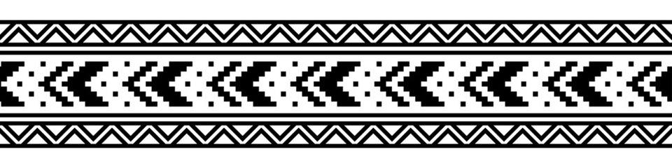 Ethnic border with geometric tribal pattern.