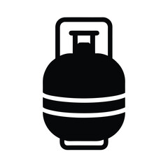 Clean Minimal Silhouette Icon of a Propane Tank